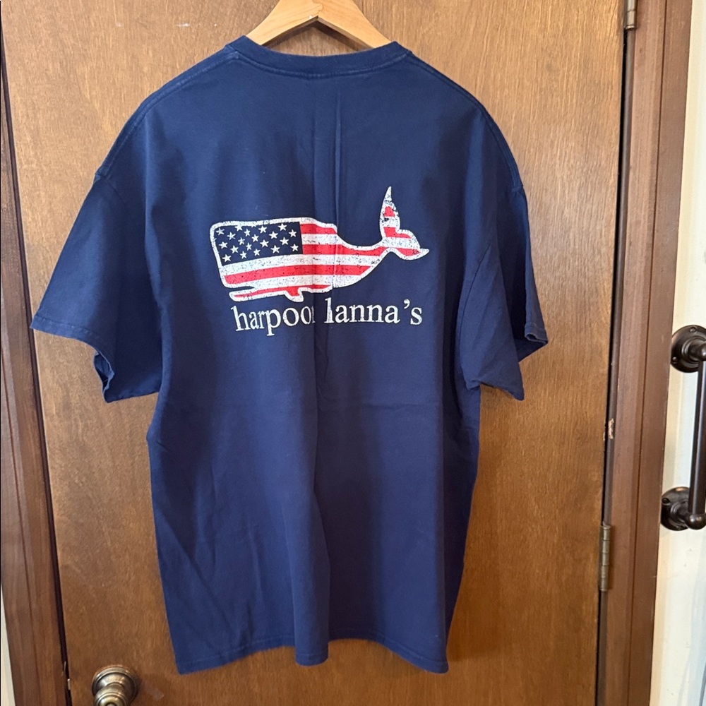 Harpoon Hannas Whale Design Navy Short-Sleeve Cotton Crewneck T-Shirt Mens 2XL